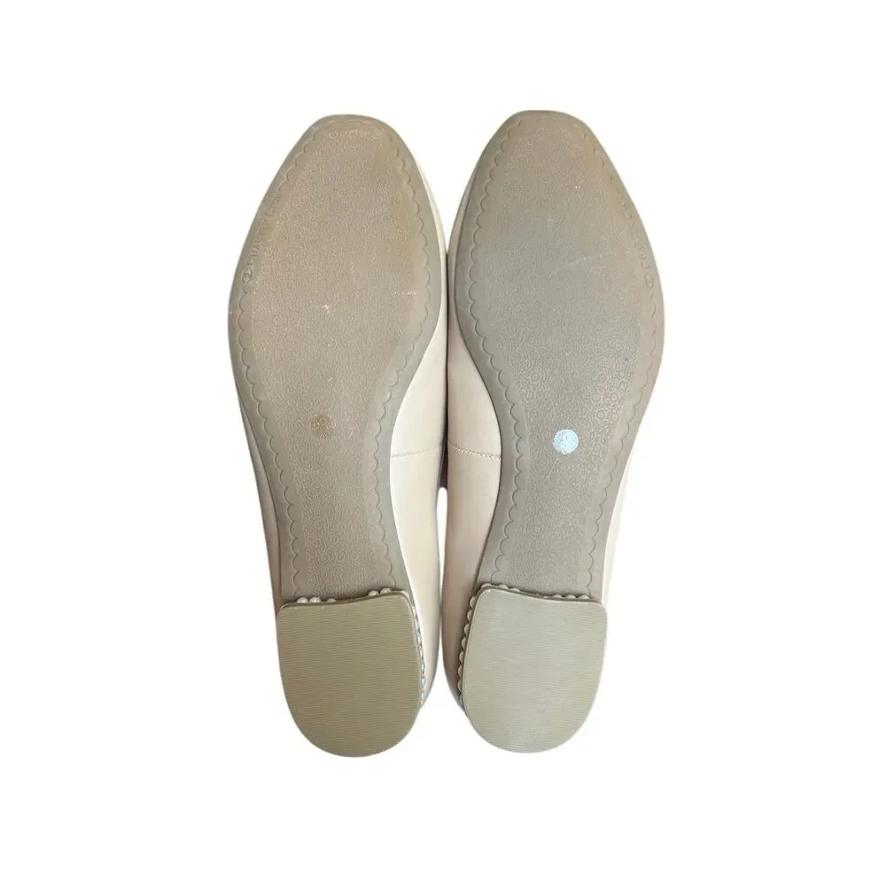 Charter Club nude ballet flats with pearl details sz 9